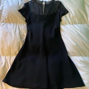 Vintage little black dress with mesh cap sleeves